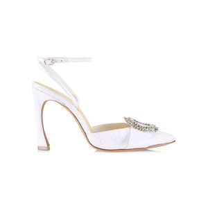 Alexandre Birman Madelina Lace Embellished Bridal Pumps Size EU 37 $695